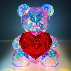 Teddy Bear LED avec cœur, Design 3D 