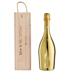 Champagnerkiste mit Bottega Gold, mit Gravur