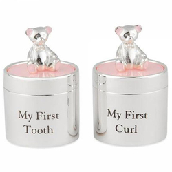 Babydosen rosa, mit Gravur, 925 versilbert