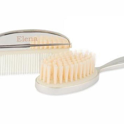 Baby Bürsten-Set, mit Gravur, 925 versilbert