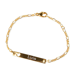 Taufarmband mit Gravur, 14cm, Herz gold