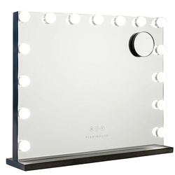 Grand miroir de maquillage noir, avec 15 LED incluses