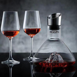 Glaskaraffen Set, edles Berg-Design