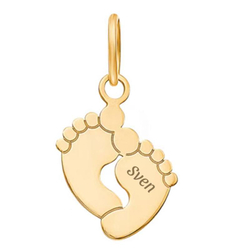 Personalisierte Halskette, Füsse Gold