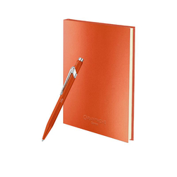Stylo à bille Caran d'Ache avec carnet, gravé, orange
