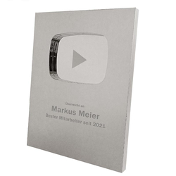 Trophée personnalisable, Bouton de récompense argenté