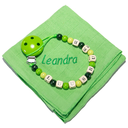 Nuscheli & Nuggikette, mit Namen - grün