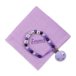 Nuscheli & Nuggikette, mit Namen - lila