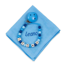 Nuscheli & Nuggikette, mit Namen - blau