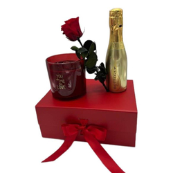 Coffret cadeau raffiné, Bottega Gold, bougie parfumée, rose