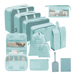 Set de voyage personnalisable, étui pour passeport, étiquette de bagage et organisateur de valise, bleu