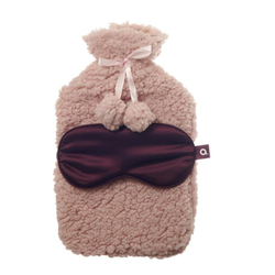 Bouillotte teddy & masque de sommeil, Rose