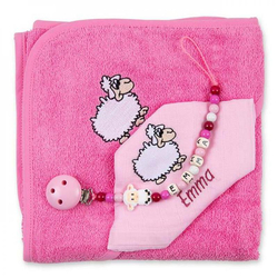 Kapuzenbadetuch-Set, Rosa - Nuscheli & Nuggikette