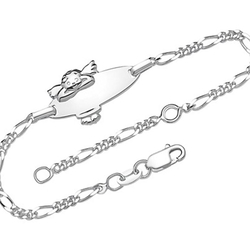 Kinderarmband Engel, mit Gravur - 925er Silber