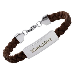 Lederarmband Braun, Personalisierbar