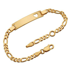 Vergoldetes 925er Silberarmband, mit Herz Motiv - Personalisierbar