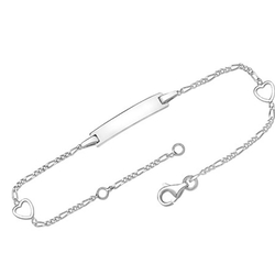 925er Silberarmband Herz, Personalisierbar