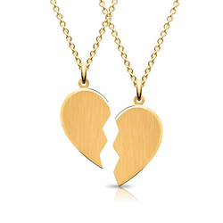 925er Paarkette Herz vergoldet, Personalisierbar