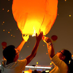 Himmelslaternen, 10er Pack rot