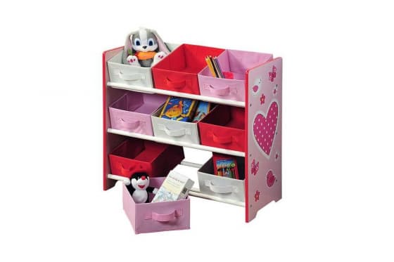 Aufbewahrungsregal - mit 9 Stoffboxen