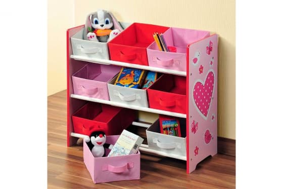 Aufbewahrungsregal - mit 9 Stoffboxen 2