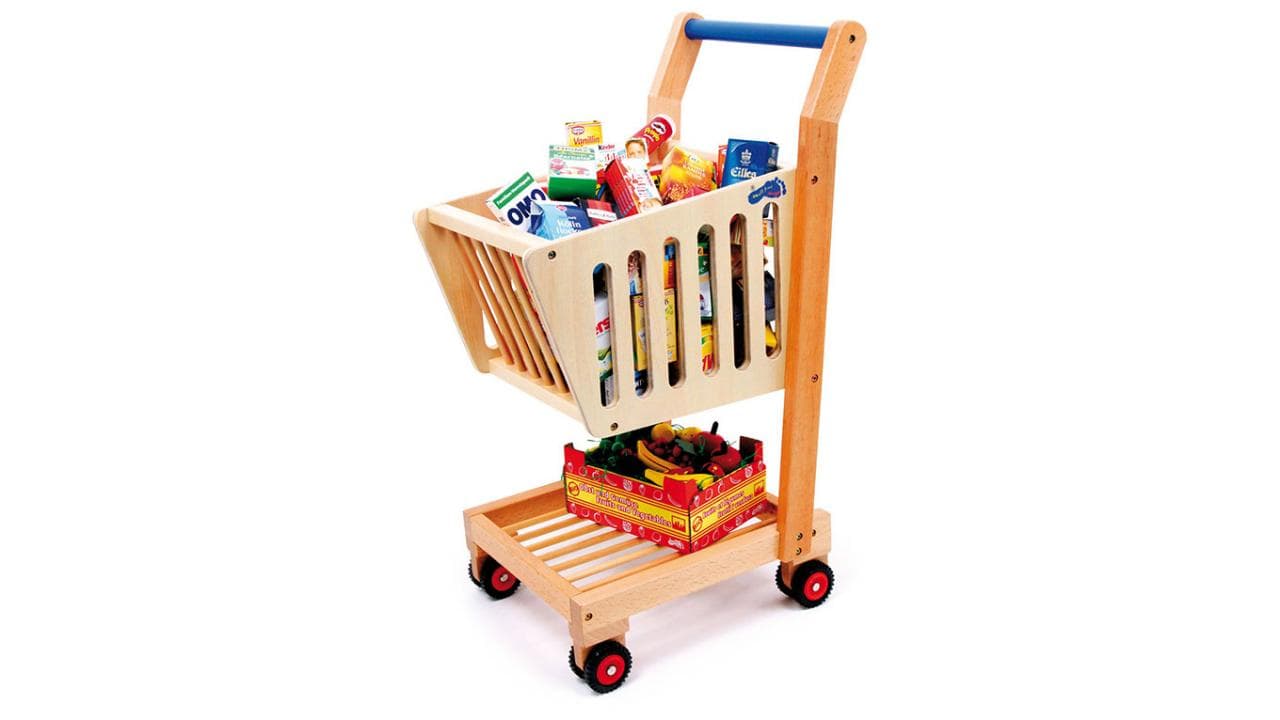 Einkaufswagen - aus Holz 2