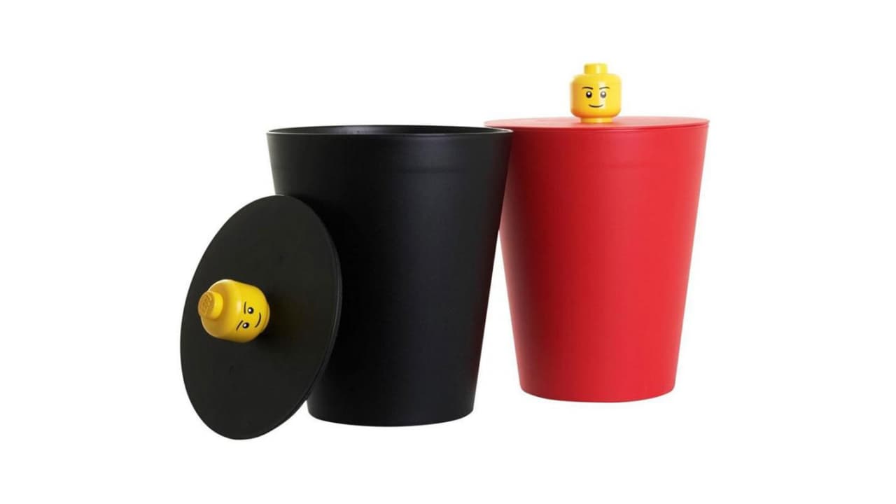 Papierkorb Lego - in rot