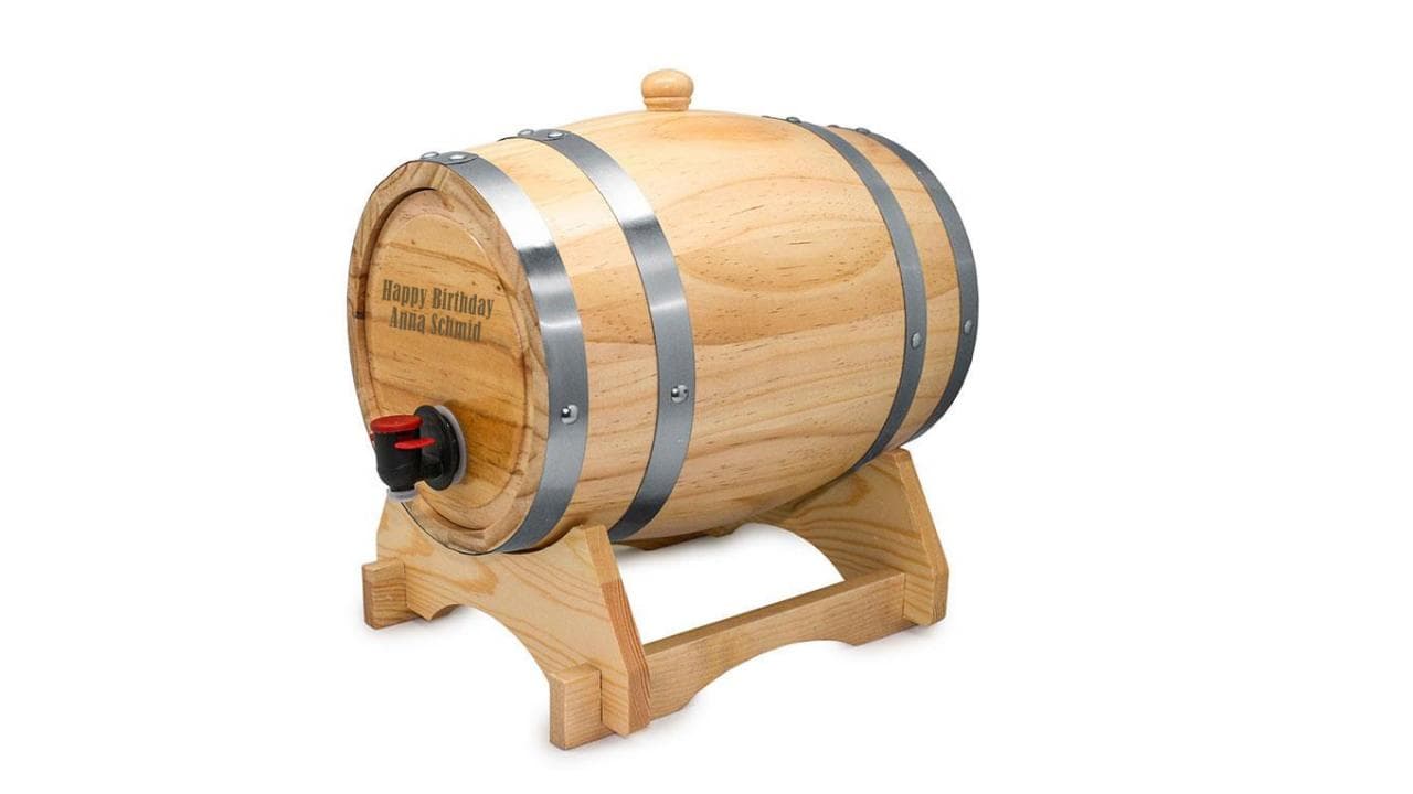 Holzfass 3 Liter - mit Gravur