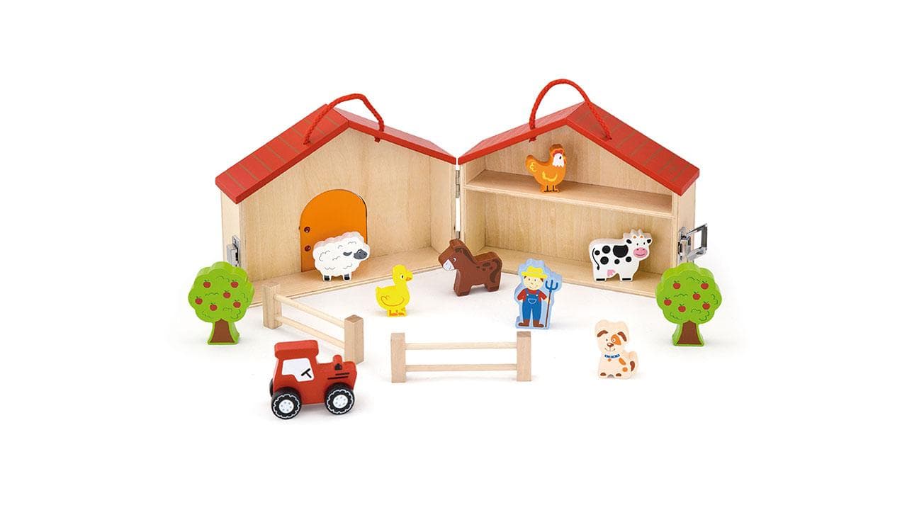 Bauernhof-Set aus Holz - faltbar 1