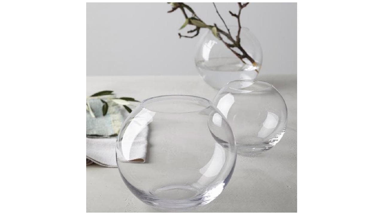 Vase boule 17cm en verre 1